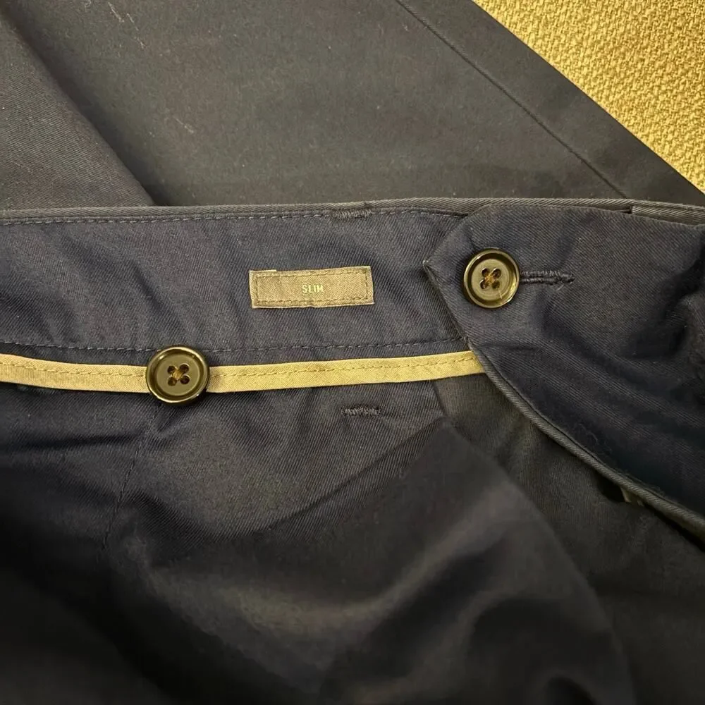 Bonobos Monday Slim Navy Blue Dress Pants 38x32 Cotton Tailored Business Casual